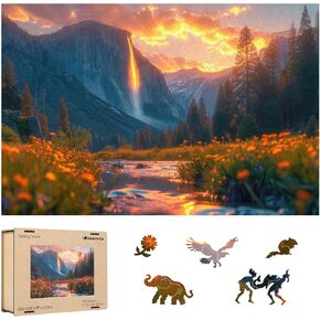 National Parks Puzzle for Kid 300 Piece, Landscape Jigsaw Puzzle, Yellowstone Park Puzzle, Spring Puzzle, Wooden Puzzle for Valentine's Day Mother's Day Puzzle Gifts for Adult and Teens(11.2 * 15.9in)