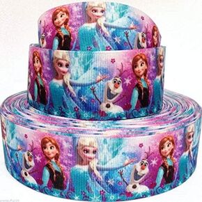 Grosgrain Ribbon 1.5" in Snowman Princess Winter Snow Printed Per Yard