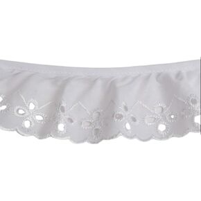 2" Ruffled White Cotton Eyelet Fabric Trim - 18 Yards