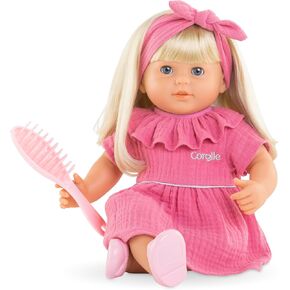 Corolle Lise Baby Doll 14 Inch Soft Body for Kids Ages 3 and Up Vanilla Scented with Brushable Hair Pink Outfit Sleeping Eyes Encourages Emotional Growth and Imaginative Role Play