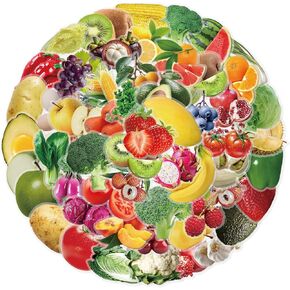 Transparent Food Stickers, 100pcs Realistic Vegetable Fruit Stickers Teachers Student Decals for Classroom Theme Activities