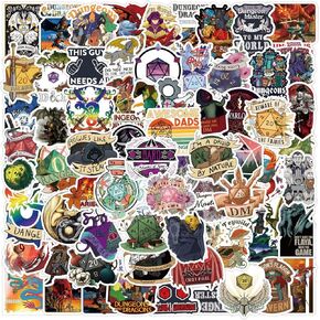 100pcs Dungeons and Dragons Stickers,Aeshteic Anime Stickers for Teens Laptops,Vinyl Waterproof Decals for Adult Computer Water Bottle Skateboard Phone Journal Luggage.