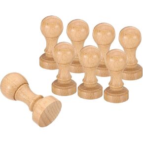 PATIKIL 45mm Stamp Wood Round Handle, 8 Pack Wooden Knobs Stamp Mounts Drawer Pulls for Stamp Making DIY Crafting Scrapbooking, Brown