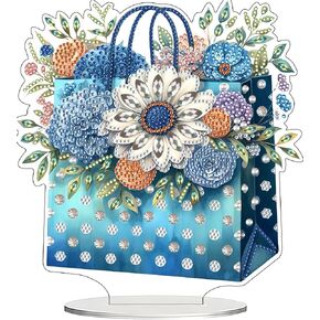 DIY Tabletop Diamond Art Kit for Adult – 5D Gem Painting Art Desktop Ornament with Special Shaped Rhinestones, Acrylic Stand-Up Gem Craft for Home Décor & Gift Idea (Summer Bird)