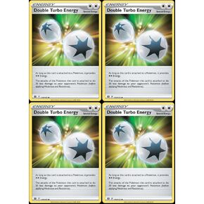 Double Turbo Energy 151/172 - Brilliant Stars - Pokemon Trainer Card Lot Playset x4