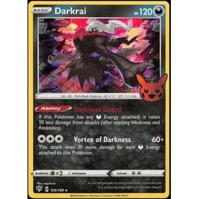 Pokemon Trick or Trade - Darkrai - Darkness Ablaze 105/189 - Holo Rare - Halloween Stamp
