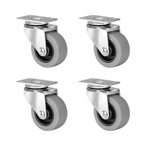 2" Rubber Swivel Casters – Ultra Quiet & Smooth Rolling, Set of 4-320lbs Load Capacity, Caster Wheels for Cart, Furniture（（4 Swivel））