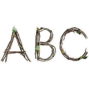 CTP Rustic Twigs Punch-Out Letters for Classroom – Essential Homeschool Supplies – Top Back to School Supplies