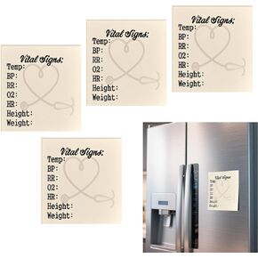 3 Inch Nurse Sticky Notes, Vital Signs Notepad for Tracking Temp BP HR, Medical Adhesive Notes for Patient Care Nurse Appreciation Gift for Healthcare Workers(2 Pack)
