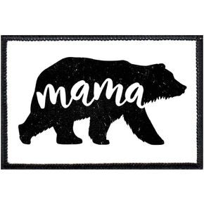 Mama Bear Morale Patch | Hook and Loop Attach for Hats, Jeans, Vest, Coat | 2x3 in | by Pull Patch