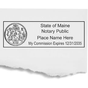 Maine Notary Public Self-Inking Rectangular Stamp - 7/8 x 2-1/4, State Board Compliant, Ideal for Notary Professionals