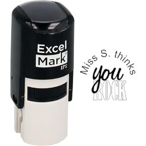 ExcelMark You Rock - Custom Round Self-Inking Teacher Stamp