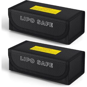 2pcs Fireproof Explosionproof Lipo Battery Safe Bag Lipo Battery Guard Safe Bag（185x75x60mm）