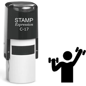 stampexpression - Weight Lifting Self Inking Rubber Stamp - Black Ink (A-62453)