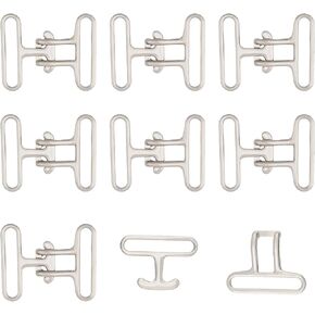 CHGCRAFT 8Pcs Cinch Belt Buckle Surcingle Strap Buckles Fast Fix Ring Buckle Cross Alloy Snap Lock Clasps Findings for Replacement Connection Webbing Strap, Platinum