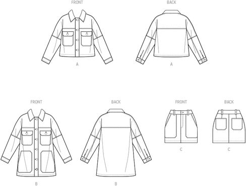 McCall's Misses' Jacket in Two Lengths and Skirt Sewing Pattern Packet, Design Code M8561, 8-10-12-14-16, Multicolor in Saudi Arabia