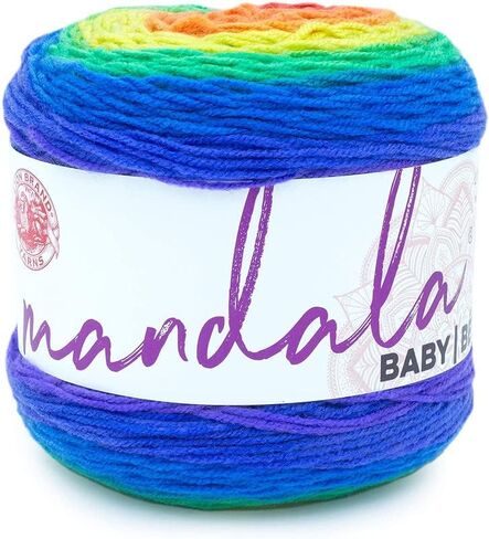 Lion Brand Yarn - Mandala Baby - 6 Pack with Needle Gauge (Rainbow Falls) in Saudi Arabia
