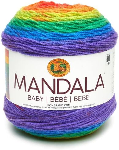 Lion Brand Yarn - Mandala Baby - 6 Pack with Needle Gauge (Rainbow Falls) in Saudi Arabia