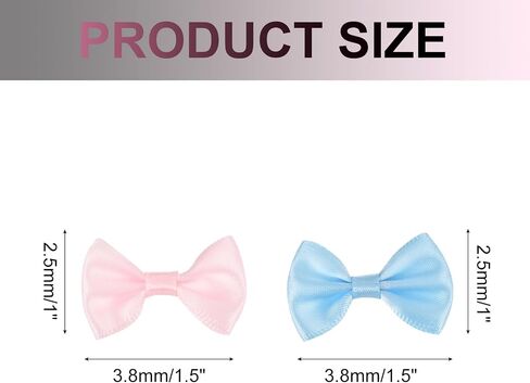 MECCANIXITY 50pcs Blue & Hot Pink Bow Ties 1.5" x 1" Mini Bowknot for Crafting Little Satin Bow Bulk for DIY Sewing Scrapbooking Wedding Gift Present Home Decoration in Saudi Arabia