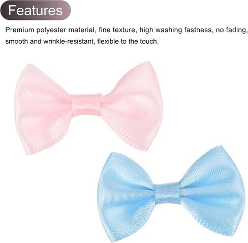 MECCANIXITY 50pcs Blue & Hot Pink Bow Ties 1.5" x 1" Mini Bowknot for Crafting Little Satin Bow Bulk for DIY Sewing Scrapbooking Wedding Gift Present Home Decoration in Saudi Arabia