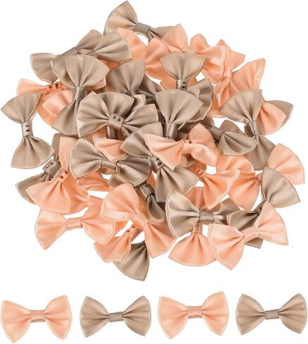 MECCANIXITY 50pcs Blue & Hot Pink Bow Ties 1.5" x 1" Mini Bowknot for Crafting Little Satin Bow Bulk for DIY Sewing Scrapbooking Wedding Gift Present Home Decoration in Saudi Arabia
