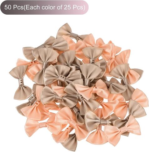 MECCANIXITY 50pcs Blue & Hot Pink Bow Ties 1.5" x 1" Mini Bowknot for Crafting Little Satin Bow Bulk for DIY Sewing Scrapbooking Wedding Gift Present Home Decoration in Saudi Arabia