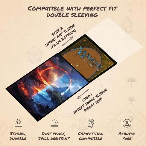 Red Blue MTG Card Sleeves - 100 Count Standard Size TCG Sleeves - Compatible with Magic The Gathering, Lorcana - Double Sleeving - Original Art Design, Premium Protection in Saudi Arabia