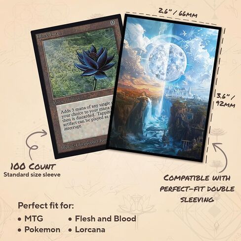 Red Blue MTG Card Sleeves - 100 Count Standard Size TCG Sleeves - Compatible with Magic The Gathering, Lorcana - Double Sleeving - Original Art Design, Premium Protection in Saudi Arabia