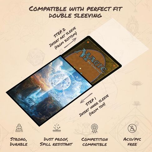 Red Blue MTG Card Sleeves - 100 Count Standard Size TCG Sleeves - Compatible with Magic The Gathering, Lorcana - Double Sleeving - Original Art Design, Premium Protection in Saudi Arabia