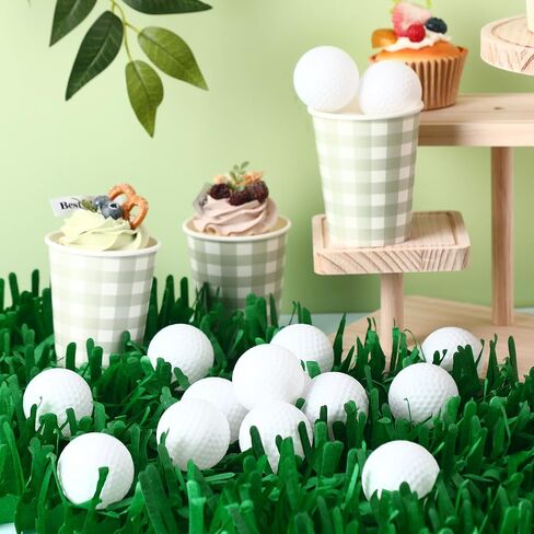 TaoBary 30 Pcs Soccer Party Decorations for Table Soccer Centerpieces Kit Includes 24 Mini Ball and 6 Paper Grass Decorations for Masters Birthday Party Desk Baby Shower Supplies in Saudi Arabia