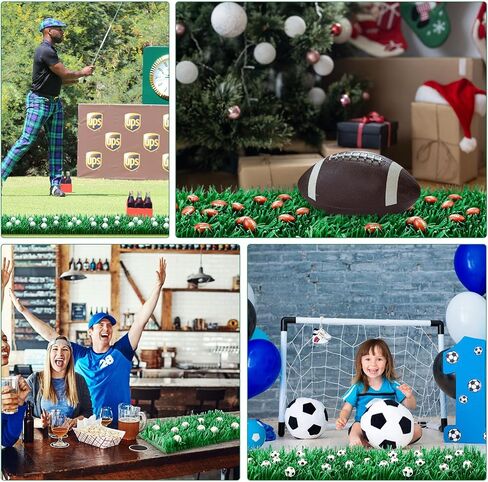 TaoBary 30 Pcs Soccer Party Decorations for Table Soccer Centerpieces Kit Includes 24 Mini Ball and 6 Paper Grass Decorations for Masters Birthday Party Desk Baby Shower Supplies in Saudi Arabia