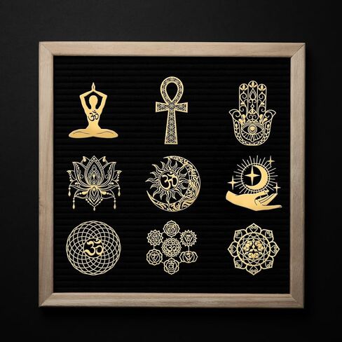 Olycraft 9 PCS 1.6x1.6 inch ملصقات هندسية مقدسة ملصقات مصرية ملصقات فراعنة الذهب المعدني راتنجات معدنية راتينج scarab sphinx forbooks diy راتنجات الحرف اليدوية in Saudi Arabia