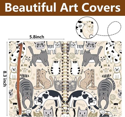 2Pcs Spiral Notebook, Cat College Ruled Spiral Notebook, Multi Subject Notebooks, 120 Ruled Pages Hardcover Journals for Writing Travel Business Office, Cute Notebooks for Women in Saudi Arabia
