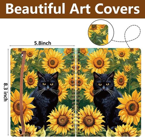2Pcs Spiral Notebook, Cat College Ruled Spiral Notebook, Multi Subject Notebooks, 120 Ruled Pages Hardcover Journals for Writing Travel Business Office, Cute Notebooks for Women in Saudi Arabia
