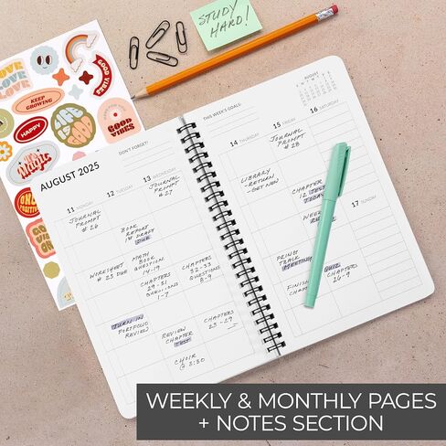 Aesthetic 2025-2026 Student Planner To Stay Organized - A Beautiful 8.5" x 5.5" Planner for Middle and High School Students with Weekly & Monthly Spreads For The 25-26 Academic Year in Saudi Arabia