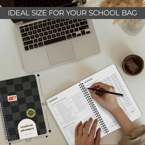 Aesthetic 2025-2026 Student Planner To Stay Organized - A Beautiful 8.5" x 5.5" Planner for Middle and High School Students with Weekly & Monthly Spreads For The 25-26 Academic Year in Saudi Arabia