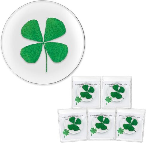 6 Set Real Four Leaf Clover with Card and Single Package Natural Good Luck Charms Bulk Good Lucky Pocket Charm Token Preserved 4 Leaf Clover for St Patrick's Day Gift DIY Craft(Classic) in Saudi Arabia
