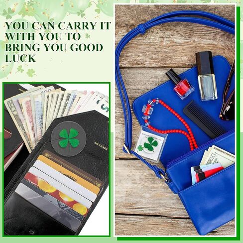 6 Set Real Four Leaf Clover with Card and Single Package Natural Good Luck Charms Bulk Good Lucky Pocket Charm Token Preserved 4 Leaf Clover for St Patrick's Day Gift DIY Craft(Classic) in Saudi Arabia