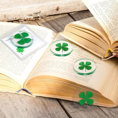 6 Set Real Four Leaf Clover with Card and Single Package Natural Good Luck Charms Bulk Good Lucky Pocket Charm Token Preserved 4 Leaf Clover for St Patrick's Day Gift DIY Craft(Classic) in Saudi Arabia