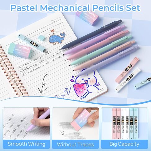Nicpro 50PCS Cute Spiral Notebook Set For Women, Aesthetic Bible Journal Set, 3PCS A5 Spiral Notebook, Gel Pens, Sticky Notes & Tabs, Gift Box, Mechanical Pencils for Study Work School Office Supplies in Saudi Arabia