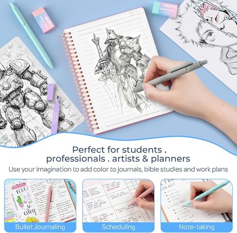 Nicpro 50PCS Cute Spiral Notebook Set For Women, Aesthetic Bible Journal Set, 3PCS A5 Spiral Notebook, Gel Pens, Sticky Notes & Tabs, Gift Box, Mechanical Pencils for Study Work School Office Supplies in Saudi Arabia