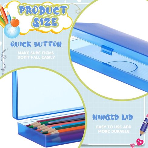 Fainne 36 Pcs Plastic Pencil Case Bulk Plastic Pencil Boxes Frosted Pens Holder with Hinged Lid and Snap Closure for Stationery Organizer School Office (Mixed Color) in Kuwait