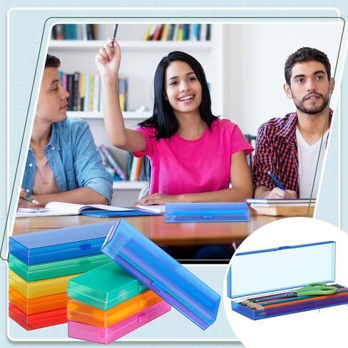 Fainne 36 Pcs Plastic Pencil Case Bulk Plastic Pencil Boxes Frosted Pens Holder with Hinged Lid and Snap Closure for Stationery Organizer School Office (Mixed Color) in Kuwait