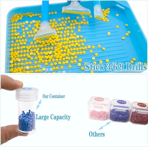Blue Diamond Art Painting Storage Containers, 30 Slots Diamond Art Painting Accessories and Tools,Storage Case with Shockproof Jars for Beads Jewelry DIY Craft in Kuwait