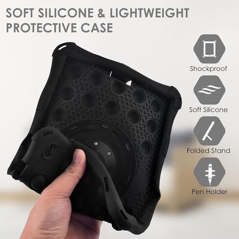 DETUOSI Silicone Case for Samsung Galaxy Tab A9 Plus 11 Inch 2023, with 360°Rotatable Stand, Multi-Viewing Angles, Soft Lightweight Case for Galaxy Tab A9 Plus SM-X210/X216/X218, Dazzling Pink in Saudi Arabia