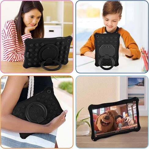 DETUOSI Silicone Case for Samsung Galaxy Tab A9 Plus 11 Inch 2023, with 360°Rotatable Stand, Multi-Viewing Angles, Soft Lightweight Case for Galaxy Tab A9 Plus SM-X210/X216/X218, Dazzling Pink in Saudi Arabia