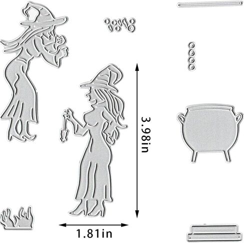 ALIBBON Halloween Dies Witches Die Cuts for Card Making and Scrapbooking, Magic Potion Cutting Dies Metal Stencils Template Molds, Wizard Die Cuts for DIY Photo Album Paper Embossing Card Decoration in Saudi Arabia