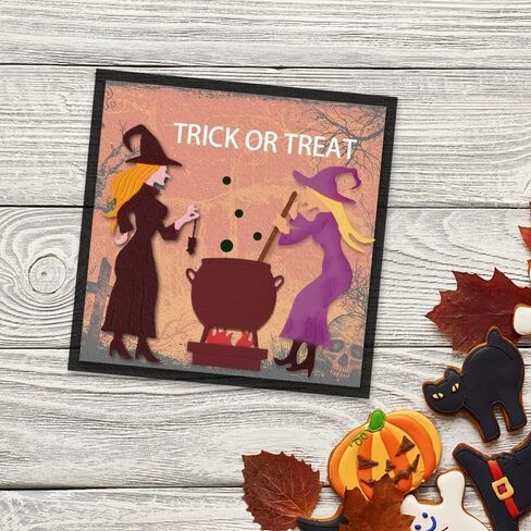 ALIBBON Halloween Dies Witches Die Cuts for Card Making and Scrapbooking, Magic Potion Cutting Dies Metal Stencils Template Molds, Wizard Die Cuts for DIY Photo Album Paper Embossing Card Decoration in Saudi Arabia