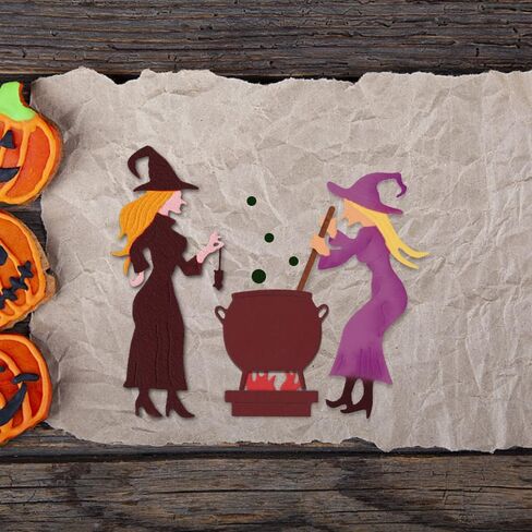 ALIBBON Halloween Dies Witches Die Cuts for Card Making and Scrapbooking, Magic Potion Cutting Dies Metal Stencils Template Molds, Wizard Die Cuts for DIY Photo Album Paper Embossing Card Decoration in Saudi Arabia