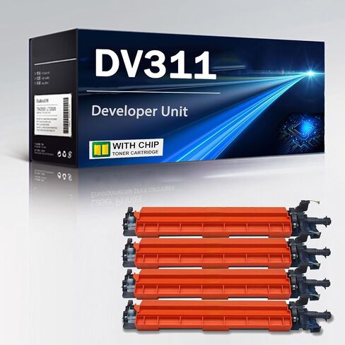 DV-311 DV311 وحدة مطور عالية العائد متوافقة مع Konica Minolta Bizhub C220 C280 C360 ، 100000 صفحة ، Cyan-1 Pack in Kuwait